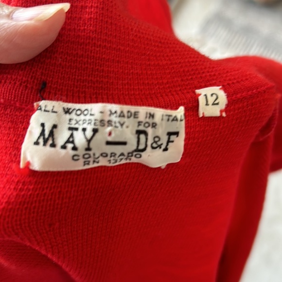May D&F Bright Red vintage‎ cardigan size 12 (848) - Picture 6 of 10